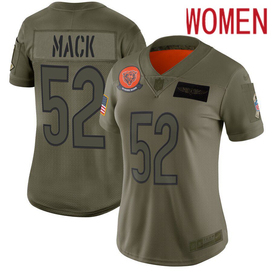Women Chicago Bears #52 Mack Green Nike Olive Salute To Service Limited NFL Jerseys